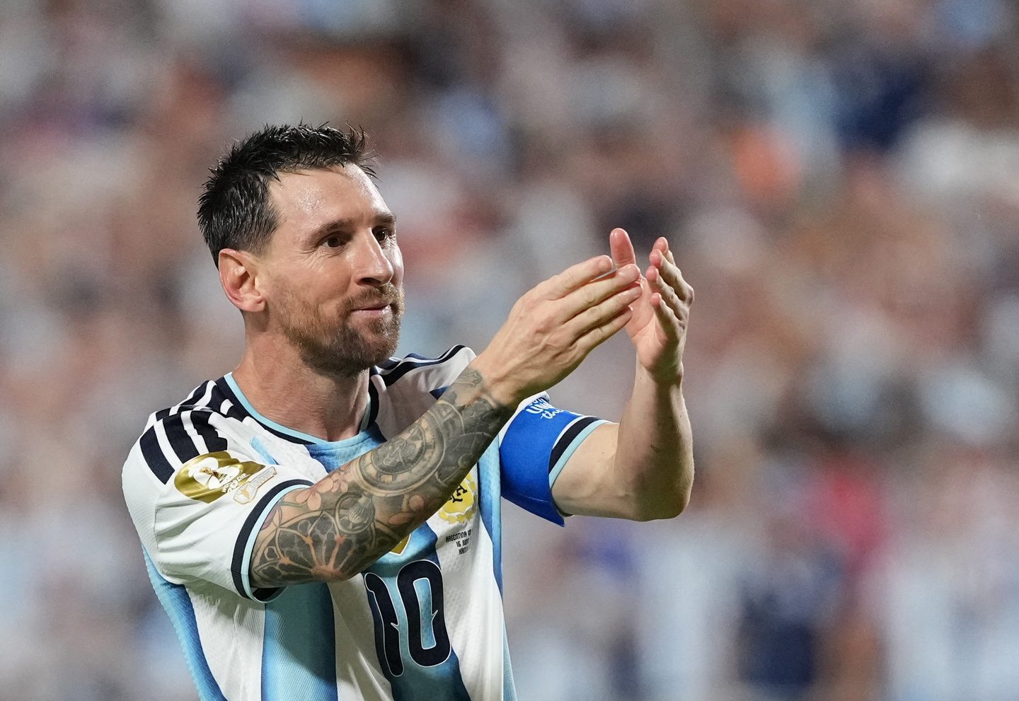 Archive photo: Lionel Messi applauds fans while playing for Argentina at the 2026 World Cup. Source: aljazeera.com