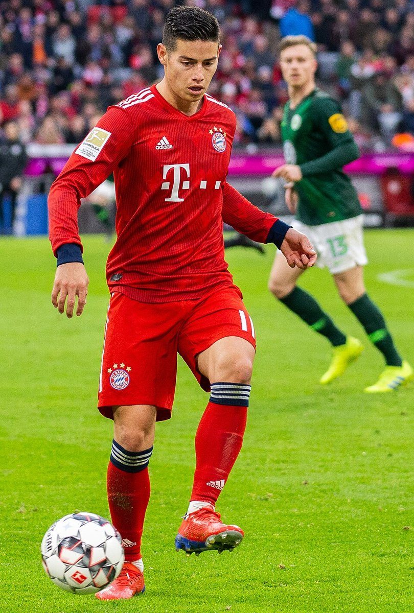 Archive photo: James Rodriguez in club colours for Bayern Munich, not Colombia national-team kit. Source: Wikimedia Commons