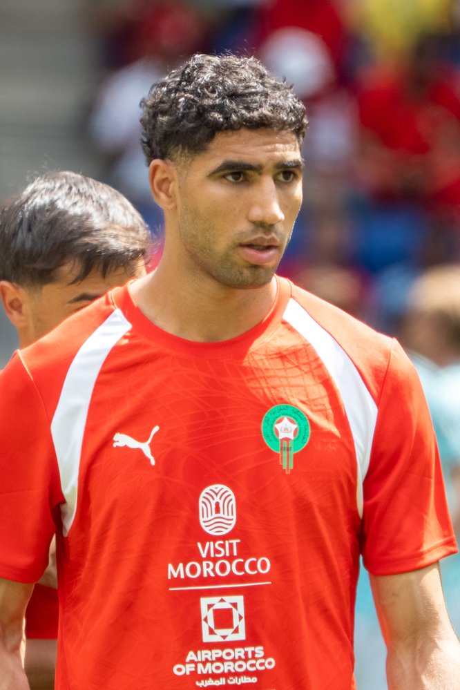 Achraf Hakimi in the starting XI for Morocco. Source: Wikimedia Commons