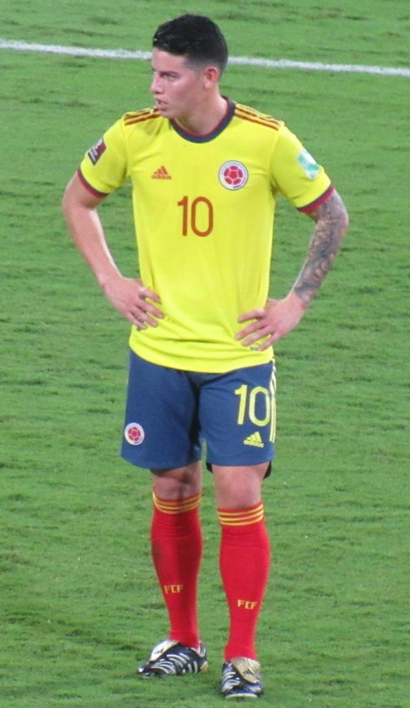 James Rodríguez in the starting XI for Colombia. Source: Wikimedia Commons