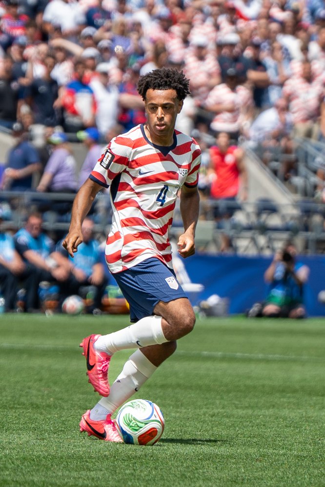 Tyler Adams in the starting XI for USA. Source: Wikimedia Commons